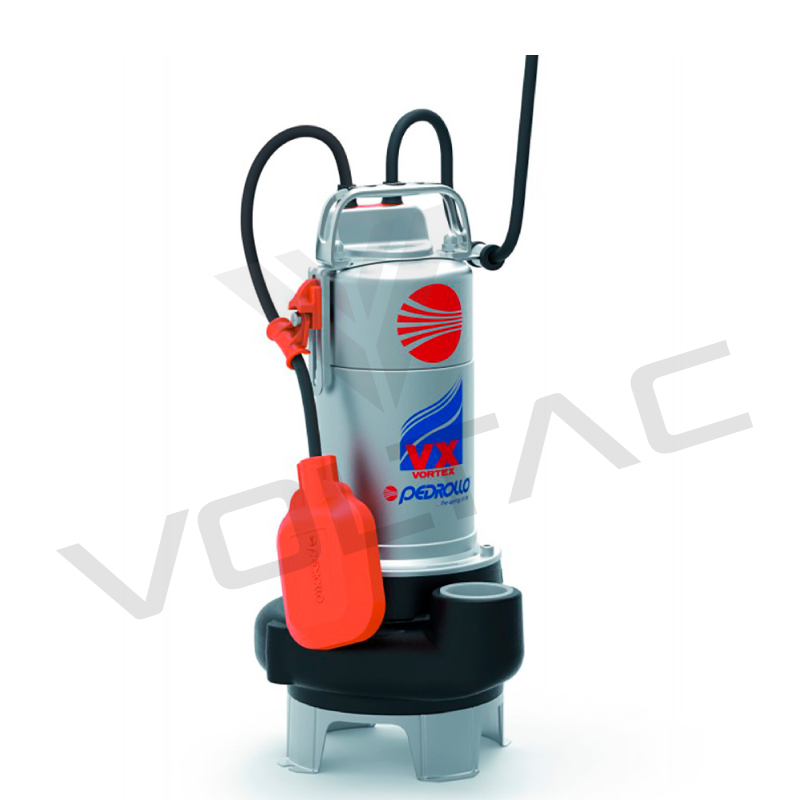 E.BOMBA SUMERG 2" VXM10/10 1HP 220V P/SOLIDO 50MM MA-550L/50 C/5MT PEDR